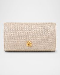 Olivia Flap Woven Metallic Clutch Bag