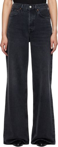 AGOLDE Jean ample Dame noir à taille haute