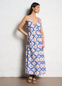 The Korner - Robe longue imprimée - Taille 42 - Bleu