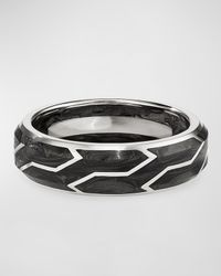 Men's Forged Carbon Band Ring in 18K Gold, 8.5mm