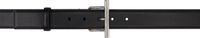 McQueen Ceinture fine noire à ferrure en T