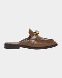Astaire Knot Leather Loafer Mules