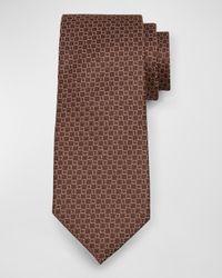 Men's Silk Micro-Geometric Tie