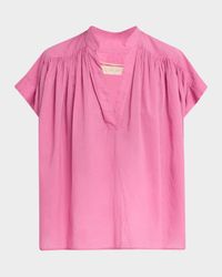 Cory Ruched Cotton Voile Shirt