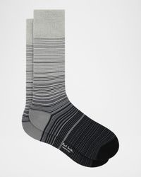 Men's Marcel Ombre Thin Stripe Cotton Crew Socks