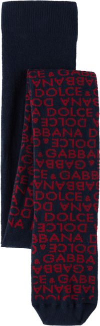 Dolce&Gabbana Kids Navy & Red Jacquard Knit Tights