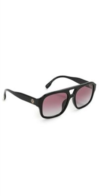 Tory Burch TY7224U Pilot Sunglasses Black One Size