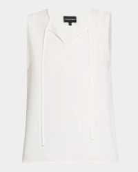 Sleeveless Front-Tie Blouse
