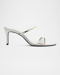 Jessica Leather Mid-Heel Mule Sandals