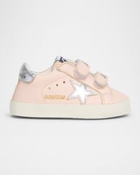 Girl's School Laminated Star Sneakers, Baby