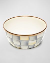 4.5" Sterling Check Enamel Pinch Bowl