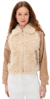 ESSENTIEL ANTWERP Heldin Faux Fur Jacket Sour Cream 38