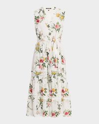 Violet Tiered Floral-Print Midi Dress