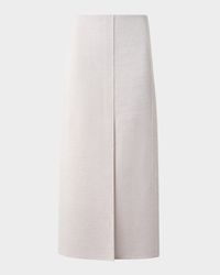 Twisted Linen Double-Face Midi Pencil Skirt