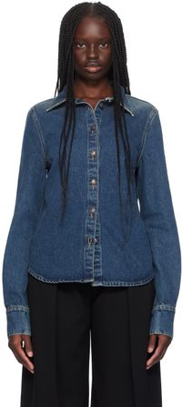 Magda Butrym Chemise ajustée 05 bleu marine en denim