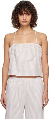 Deiji Studios White & Pink Tube Top
