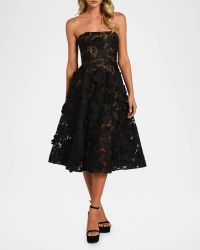 Florence Embroidered Strapless Midi Dress