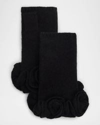 Ruffled Cashmere Fingerless Gloves