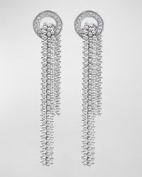 Caviar Spark Diamond 12mm Circle Earrings with Tassel Chains