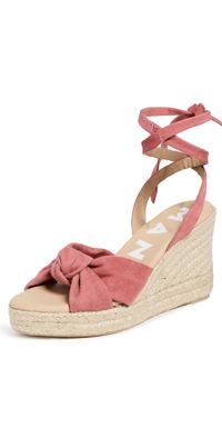 Manebi Wedge Knotted Espadrilles Terracotta 39