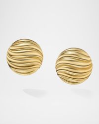 Sculpted Cable Stud Earrings in 18K Gold, 14mm