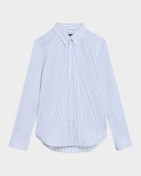 Dyllan Striped Shrunken Button-Down Shirt