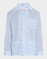 Men's Ledbury Striped Elephant-Print Pajama Set