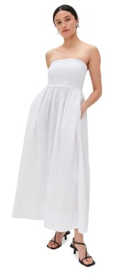 Enza Costa Cotton Resort Strapless Dress White XS