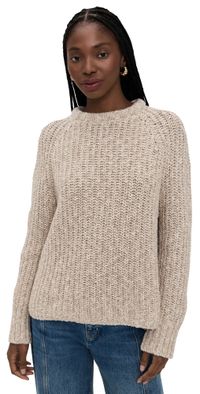 La Ligne Ribbed Aran Sweater Tan / Cream XL