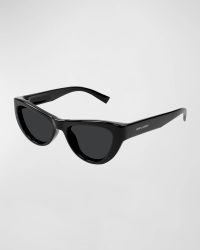 Sleek Logo Plastic Cat-Eye Sunglasses