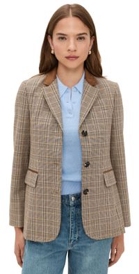 rag & bone Evia Plaid Blazer Tan Multi 6
