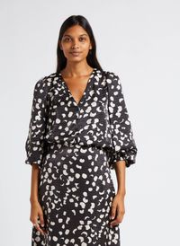 Object - Chemise droite encolure v imprimée - Taille 40 - Noir