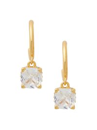 Women's Goldtone Or Silvertone & Cubic Zirconia Drop Earrings - Clear Gold