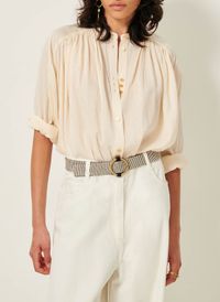 Sessun - Chemise ample col rond - Taille L - Beige