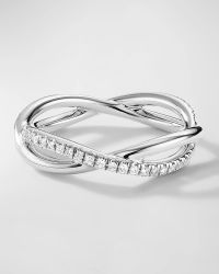 DY Lanai Band Ring with Diamonds in Platinum, 4.18mm