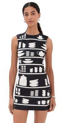 JW Anderson Mini Shift Dress Black/White 4