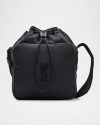 Men's Niki Small YSL Bucket Crossbody Bag in Nylon