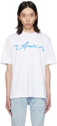 AMIRI T-shirt blanc à logo modifié imprimé
