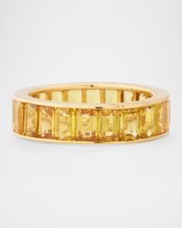 18K Yellow Gold Eternity Band with Yellow Sapphires, Size 7