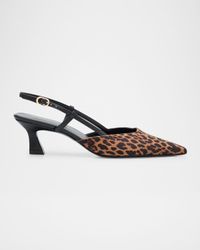 Vinnie Leopard Kitten Slingback Pumps