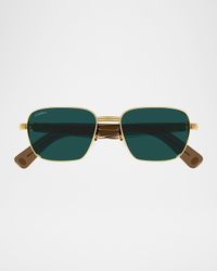 Men's CT0538SM Metal Rectangle Sunglasses