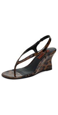 SIMONMILLER Beep Thong Wedge Sandals Leopard 40