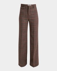 Plaid Wide-Leg Pants