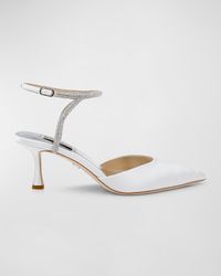 Autumn Silk Strass Ankle-Strap Pumps