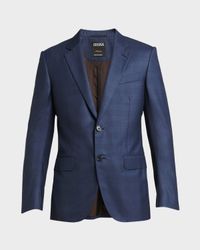 Men's Centoventimila Tonal Plaid Wool Suit