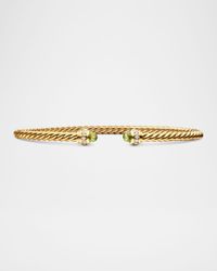 Cablespira Bracelet with Gemstone in 18K Gold, 3mm