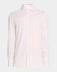 Men's Multi-Stripe Cotton Slim-Fit Button-Down Shirt
