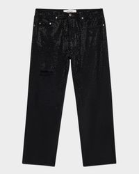 Men's Allover-Crystal Loose Skate Jeans