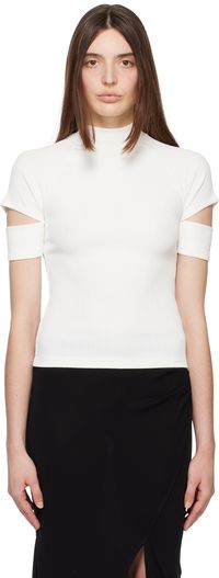 Helmut Lang White Cutout T-Shirt