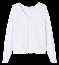 American Vintage - Tee-shirt manches longues en coton - Taille L - Blanc